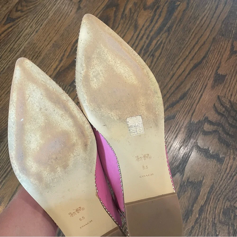 Coach Pink Leather Slingback Flats - Picture 7 of 11
